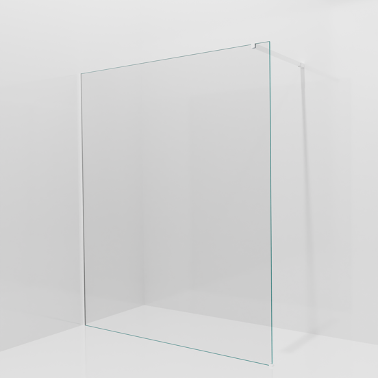 Balmani Modular inloopdouche: 170 x 200 cm, Helder glas met coating, Mat witte profielen