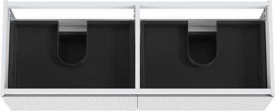 Balmani Fila hängender Waschbeckenunterschrank: 150 x 55 cm, Weiß Matt, 4 Schubladen