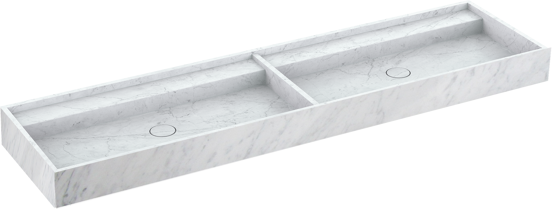 Balmani Cubo dubbele wastafel Carrara marmer 180 x 49 cm