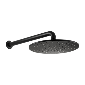 Blaufoss Round 300 tête de douche ronde avec support mural 30 cm noir mat