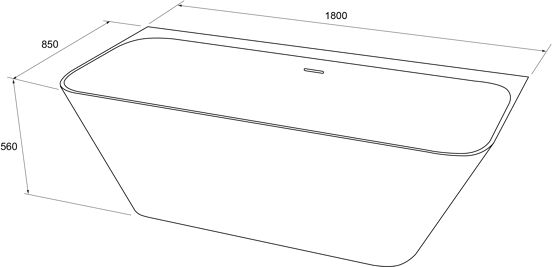 Balmani Zigga halfvrijstaand bad 180 x 85 cm Solid Surface mat wit