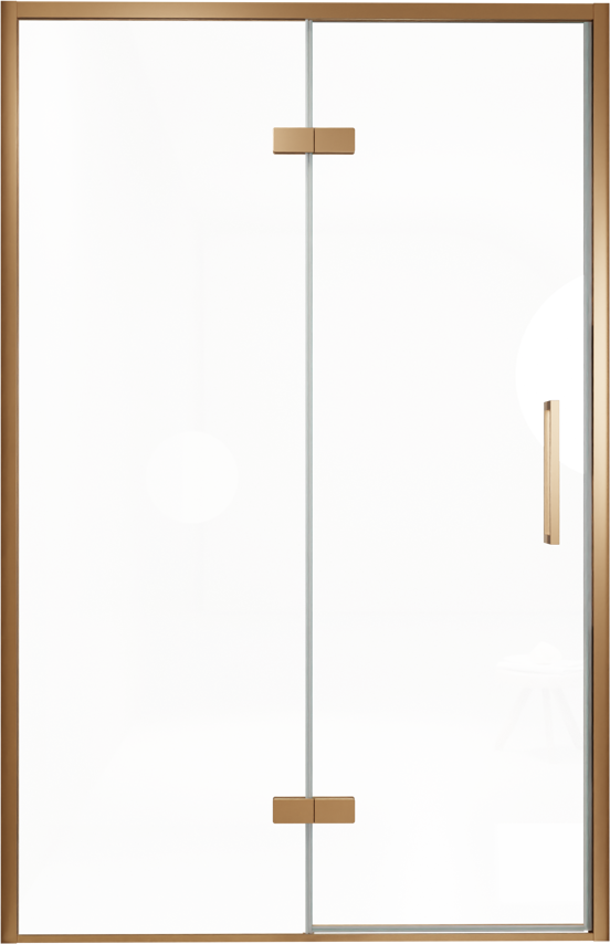 Balmani Senses Design douche draaideur links 140 cm x 210 cm Helder glas, Brushed Rosegold profielen
