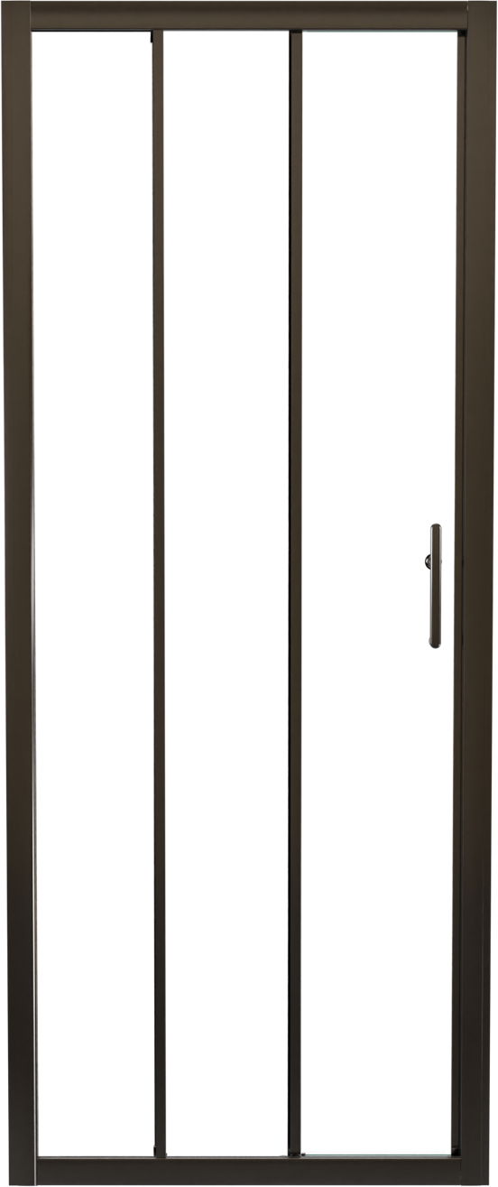 Linie Cadiz driedelige douche schuifdeur 80 cm x 190 cm Helder glas geborsteld chroom profiel
