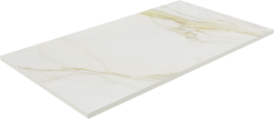 Balmani Impress Duschwanne: 160 x 90 cm, Marmorkomposit, Weiße Marmoroptik mit Steinstruktur