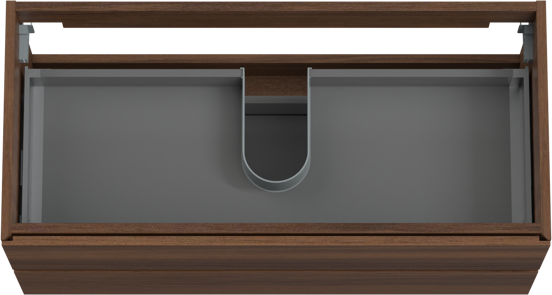Storke Edge meuble sous-vasque suspendu 100 x 46 cm noyer 2 tiroirs