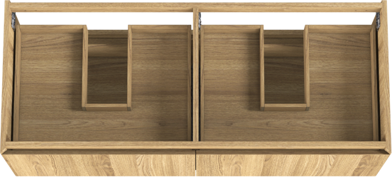Balmani Idra zwevende wastafelonderkast 135 x 55 cm fineer naturel eiken 4 lades