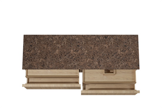 Balmani Forma meuble salle de bains suspendu 180 x 55 cm chêne naturel avec Stretto tablette simple ou double en marbre dark emperador, Nervure droite symétrique verticale