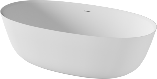 Balmani Largo ovaal vrijstaand bad 170 x 80 cm Solid Surface mat wit