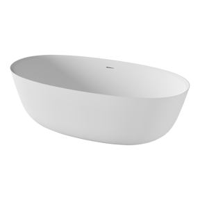 Balmani Largo ovaal vrijstaand bad 170 x 80 cm Solid Surface mat wit