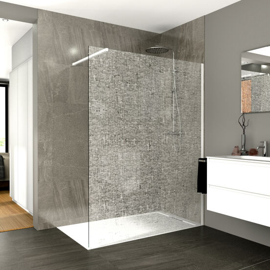 Balmani BMSS inloopdouche 90 x 200 cm linnen wit glas mat wit profiel
