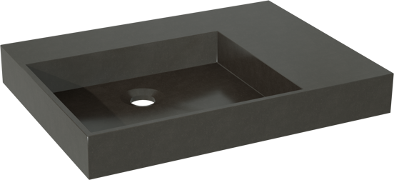 Storke jura asymmetrisch linkse wastafel mat kwarts 60 x 46 cm