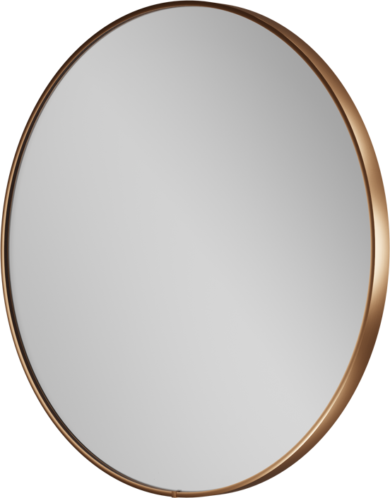 Balmani Secret rund Brushed RoseGold Badezimmerspiegel Ø 80 cm mit Spiegelbeleuchtung und Anti-Beschlag Spiegelheizung