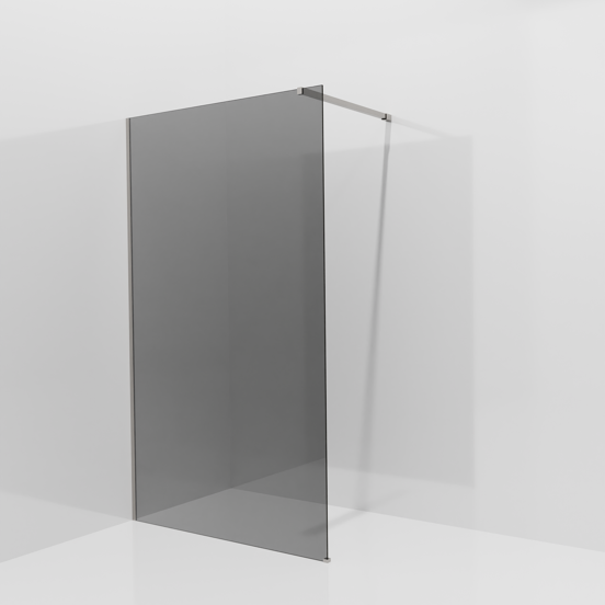 Balmani Modular inloopdouche: 120 x 200 cm, Rookglas, Brushed Inox profielen