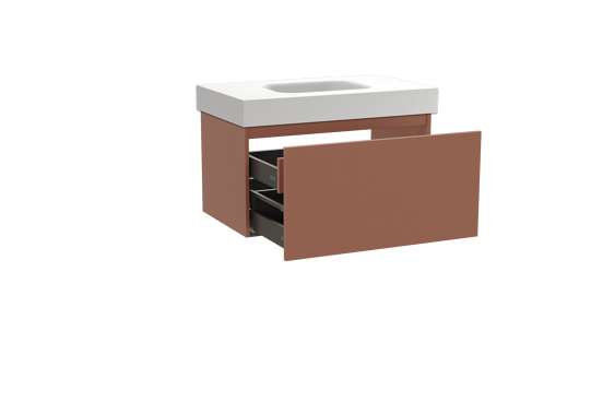 Balmani Sfera meuble salle de bains suspendu 90 x 55 cm cotto avec Arcato plan simple en solid surface blanc mat