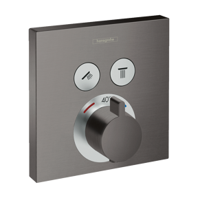 Hansgrohe Showerselect S Thermostat-Duscharmatur: Unterputz, für 2 Verbraucher, Brushed Black Chrome