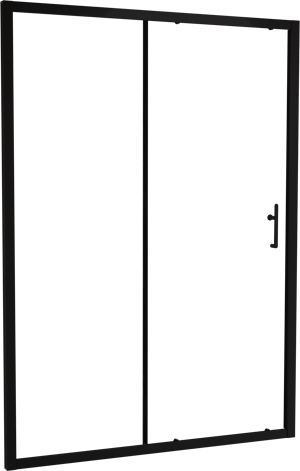Linie Cadiz douche schuifdeur 140 cm x 190 cm Helder glas mat zwart profiel