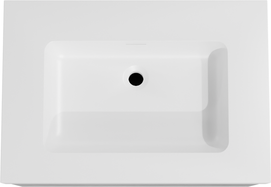 Storke Edge meuble salle de bains suspendu 75 x 52 cm béton gris foncé avec Mata High plan simple en solid surface blanc mat
