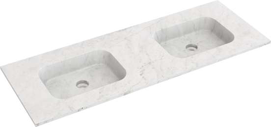 Balmani Tablo Arcato dubbele wastafel Carrara marmer 150 x 55 cm