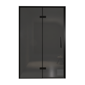 Balmani Senses Design douche draaideur links 140 cm x 210 cm Rookglas, Zwarte profielen
