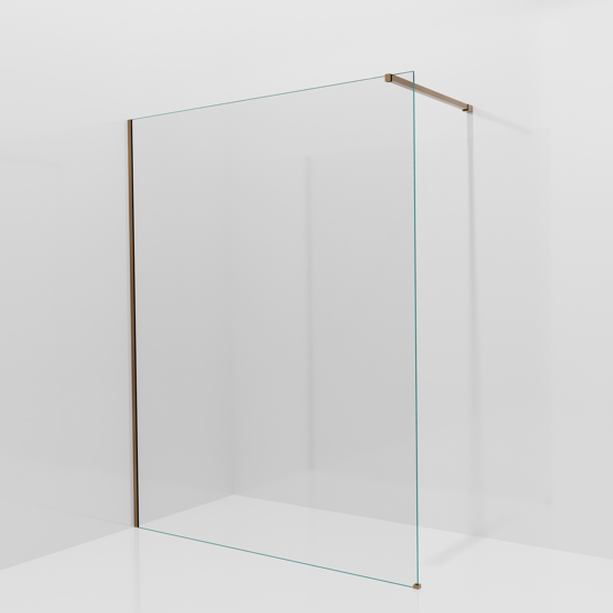 Balmani Modular inloopdouche: 160 x 200 cm, Extra helder glas met coating, Brushed Rosegold profielen