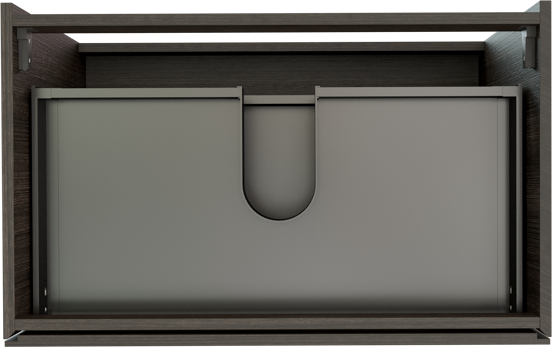 Storke Edge meuble sous-lavabo a poser 85 x 52 cm chêne foncé 3 tiroirs