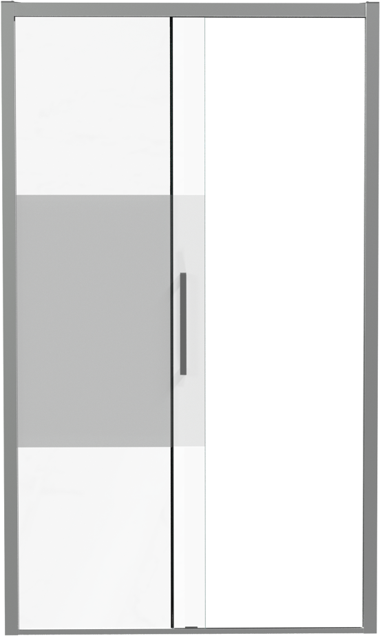 Luca Varess Senses linkse douche schuifdeur 120 x 200 cm helder glas met matte strook glans chroom profiel