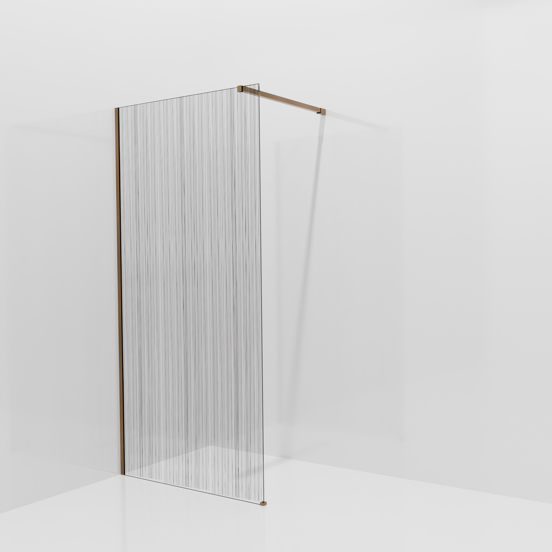 Balmani Modular Walk-In Dusche: 100 x 200 cm, Mikado, inklusive Coating, Profil Brushed Rosegold