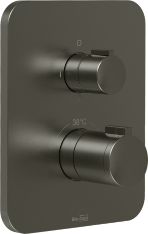 Blaufoss Smartbox Softline Thermostat-Duscharmatur: Unterputz, für 2 Verbraucher, Brushed Gunmetal, Einbauelement inklusive