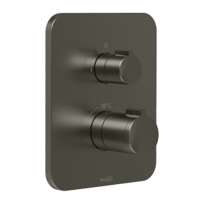 Blaufoss Smartbox Softline Thermostat-Duscharmatur: Unterputz, für 2 Verbraucher, Brushed Gunmetal, Einbauelement inklusive
