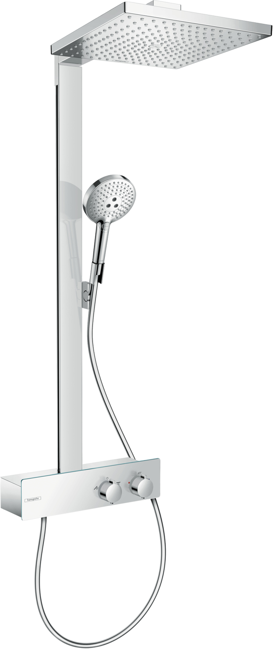 Hansgrohe Raindance E 300 colonne de douche de pluie tablette 35 cm mitigeur thermostatique chrome brillant