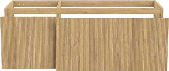 Balmani Fila zwevende wastafelonderkast 135 x 55 cm asymmetrisch rechts fineer natuur eik 4 lades
