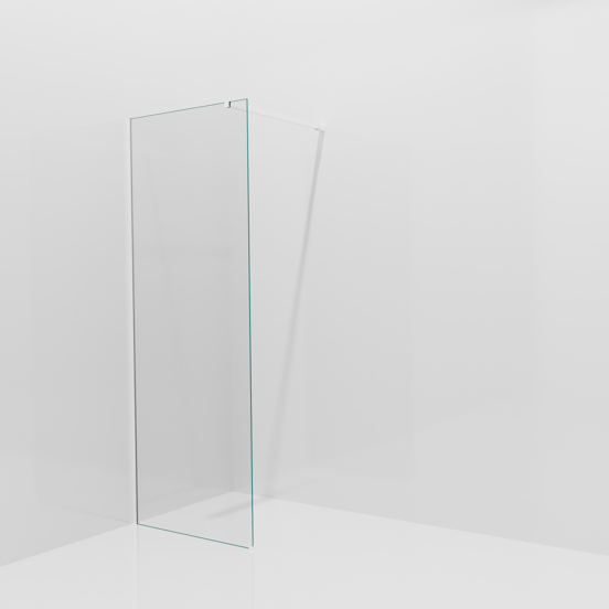 Balmani Modular douche à l'italienne: 80 x 200 cm, Verre transparent, avec coating, Profil Blanc mat