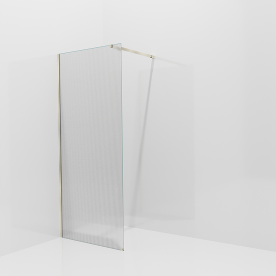 Balmani Modular inloopdouche: 90 x 200 cm, Ribs met coating, Brushed Champagne Gold profielen