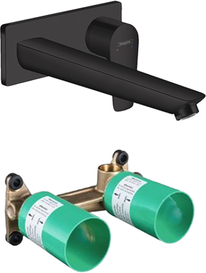 Hansgrohe Talis E Unterputz-Waschbecken Armatur: Schwarz matt, Einbauelement inklusive