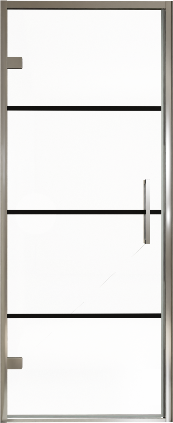 Balmani Senses Design douche draaideur links 90 cm x 210 cm Lined glas, Chroom profielen, met coating