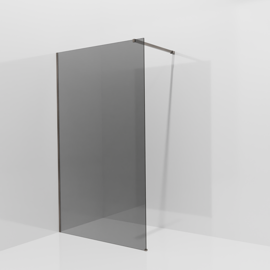 Balmani Modular Walk-In Dusche: 120 x 200 cm, Rauchglas, inklusive Coating, Profil Brushed GunMetal
