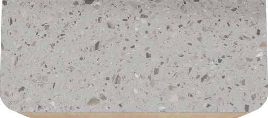 Balmani Moon zwevend badkamermeubel 130 x 55 cm natuur eik met Moon enkel of dubbel tablet in terrazzo greige terrazzo