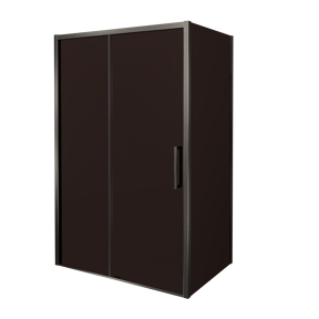 Balmani Senses Design douchehoek met linkse schuifdeur en vaste zijwand, 160 x 100 cm, Brons, Brushed GunMetal profielen