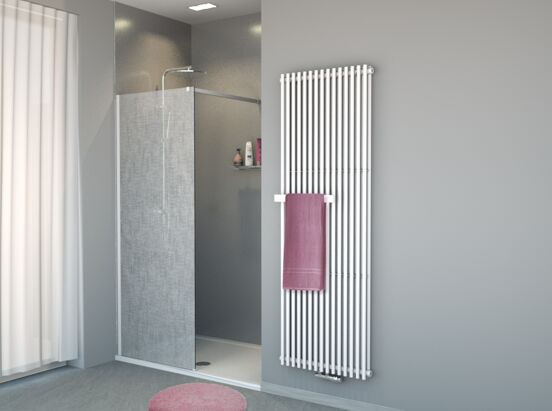 Balmani BMSS douche de niche 90 x 200 cm verre lin blanc profil blanc mat