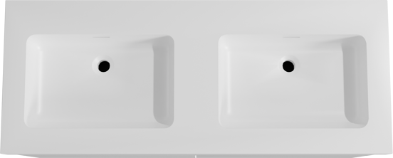 Storke Edge zwevend badmeubel 130 x 52 cm hoogglans wit met Mata High dubbele wastafel in solid surface mat wit