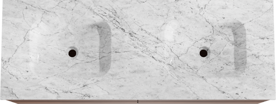 Balmani Mitra meuble salle de bains suspendu 150 x 55 cm noyer avec Tablo Arcato double vasque en marbre carrara