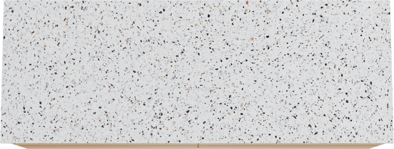 Balmani Mitra zwevend badkamermeubel 150 x 55 cm natuur eik met Stretto enkel of dubbel tablet in mat wit/zwart terrazzo