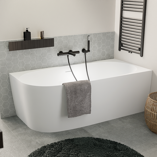Luca Varess Sutilo baignoire d'angle droite duo 170x75cm acrylique blanc mat