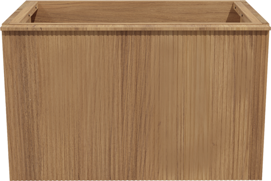 Balmani Forma zwevende wastafelonderkast 75 x 55 cm teakhout 2 lades vert. sym. groef