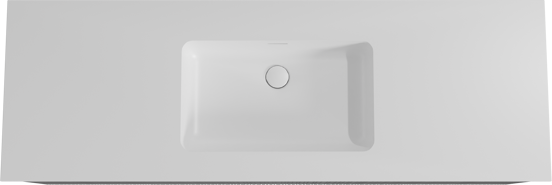 Storke Ribs meuble salle de bains suspendu 155 x 52 cm chêne noir avec Mata plan simple en solid surface blanc mat, Nervure droite asymétrique verticale