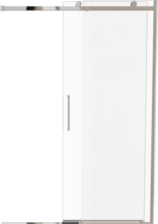 Luca Varess Boltano porte coulissante 140 cm x 200 cm verre transparent chrome profil