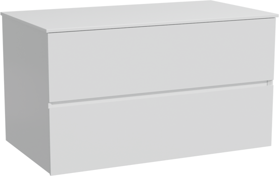 Storke Edge zwevend badkamermeubel 95 x 52 cm mat wit met Tavola enkel tablet in solid surface mat wit