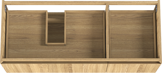 Balmani Idra zwevende wastafelonderkast 135 x 55 cm asymmetrisch links fineer natuur eik 4 lades