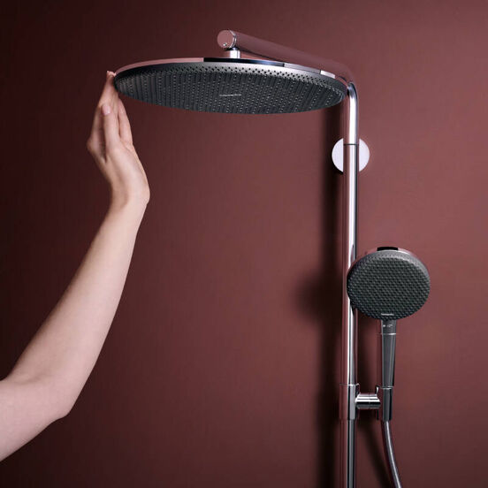 Hansgrohe Raindance Alive S Puro Showerpipe regendoucheset 300 1jet, Ecosmart met Ecostat element thermostaat glanzend chroom
