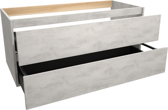 Balmani Lucida meuble sous-lavabo suspendu 120 x 55 cm béton gris argent 2 tiroirs